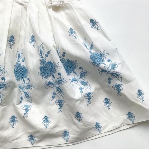 Vintage blue embroidered collar dress fits 5/6T - Picture 8 of 11